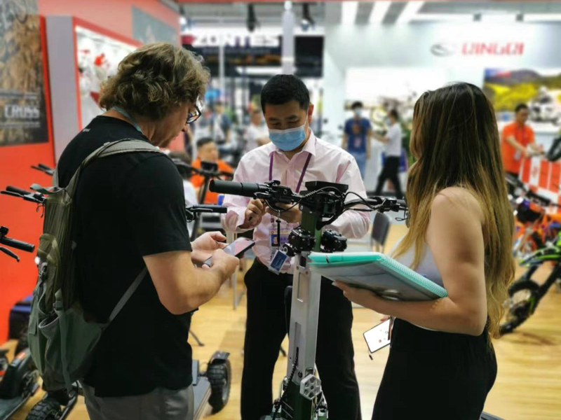 ANYBOY Microstep vehicle show many newest e scooters in Canton Fair April 2023