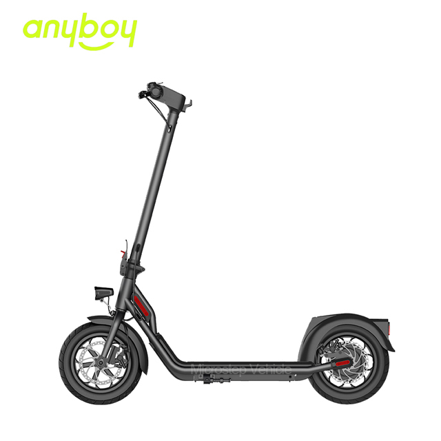 Foldable Matte Black Electric Kick Scooter For Adults Commuting