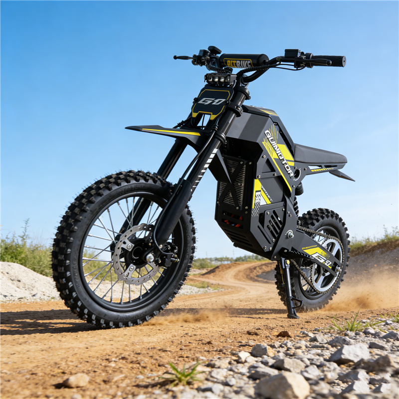 Guimotor Electric Dirt Bike for Teens Adults, Mid-Drive Motor 3500W Peak, Electric Motorcycle 48V20.8Ah Battery, 40-53-Mile Range, 38mph, Hydraulic Nitrogen Dual Shock Absorbers