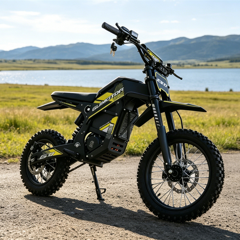 Guimotor Electric Dirt Bike for Teens Adults, Mid-Drive Motor 3500W Peak, Electric Motorcycle 48V20.8Ah Battery, 40-53-Mile Range, 38mph, Hydraulic Nitrogen Dual Shock Absorbers